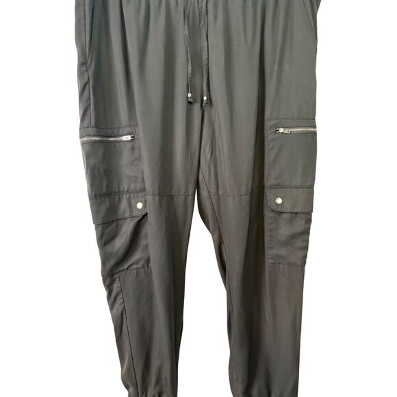 Banana Republic Women's Black Lyocell Jogger Pants Elastic Waist Pull On Size XL - Picture 4 of 11